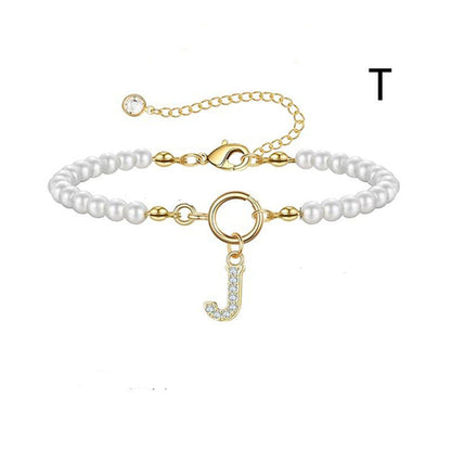 2024 New Fashion Toggle Clasp Initial Bracelet Women A-Z Letter