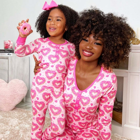 Valentine's Day Heart Printing Pajamas Parent-child