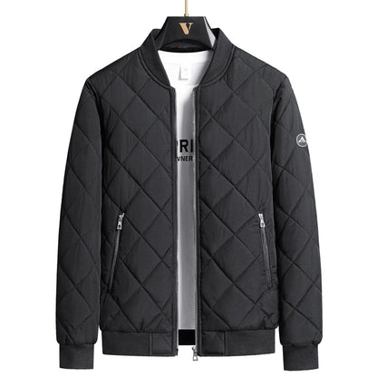 Plus Size Winter Down Cotton Jacket Casual Men's Fleece-lined Thickening Stand Collar