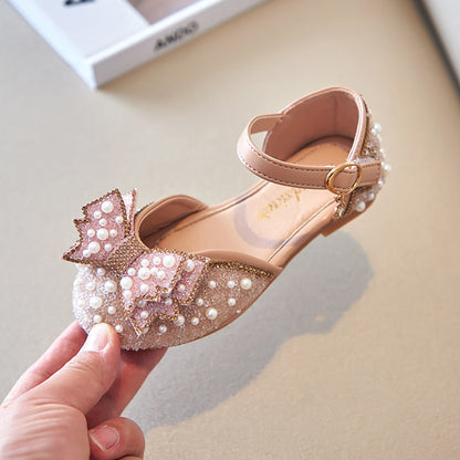 Summer Girl Pearl Bow Princess Flats