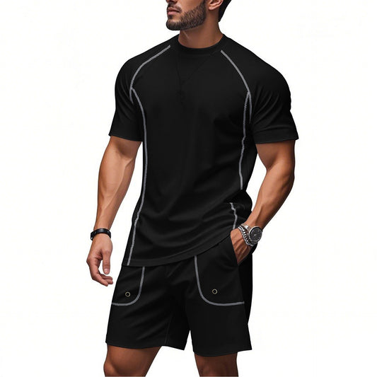 Minimalism Short Sleeve Shorts Suit