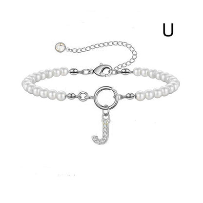 2024 New Fashion Toggle Clasp Initial Bracelet Women A-Z Letter