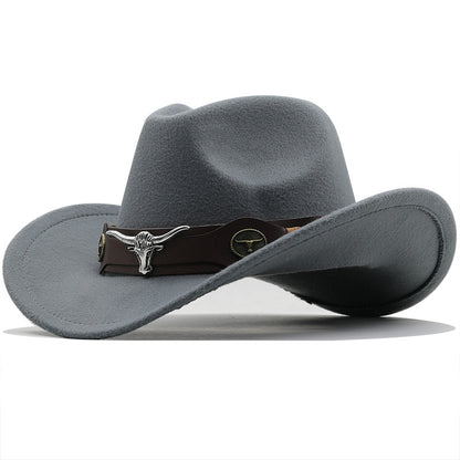 Fashion Woolen Western Denim Top Hat