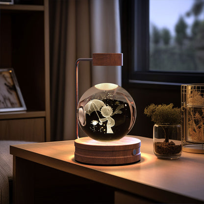 Crystal Ball Cosmic Indoor Night Light USB Power  Bedside Light