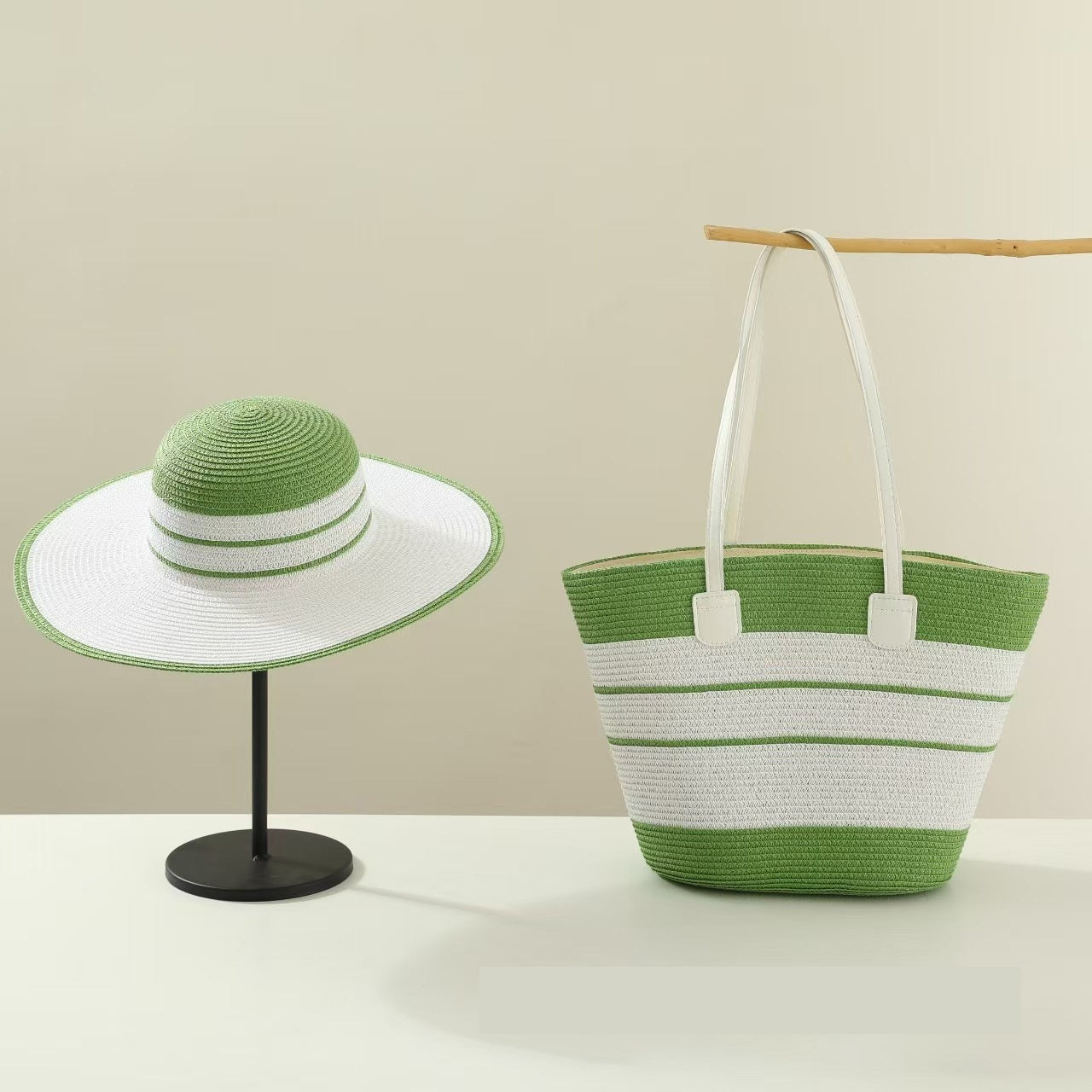 Straw Hat Bag Two-piece Set Seaside Vacation