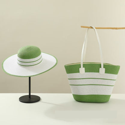 Straw Hat Bag Two-piece Set Seaside Vacation