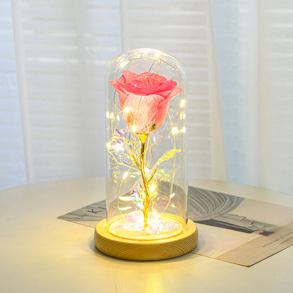 Rose Flowers LED Light In Glass