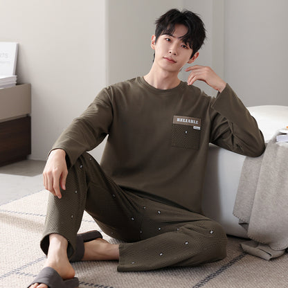 New Cotton Long Sleeve Full Cotton Casual Pajamas