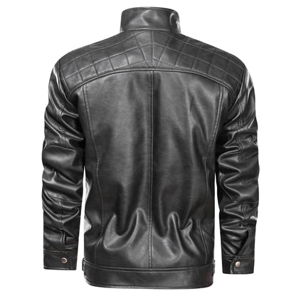 Men's Faux Leather Cafe Racer Jacket