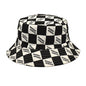 Letter Plaid Bucket Hat Fashion Double-sided Wear Bucket Hat