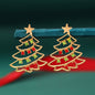 Christmas Earrings With Christmas Tree Colorful Zircon Christmas Tree