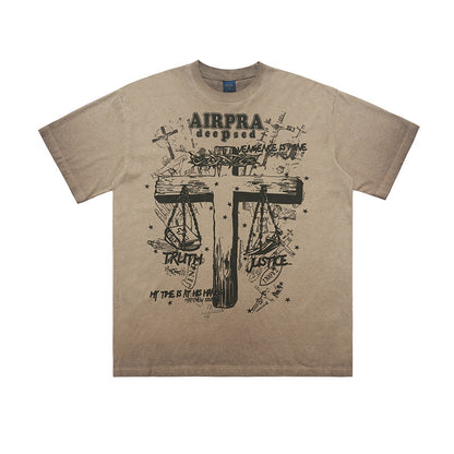 Printed Cotton Short-sleeved T-shirt