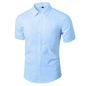 Men White Casual Suit Shirt Solid Color