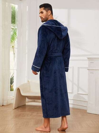 Fashion Men's Flannel Bathrobe Pajamas