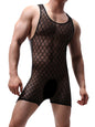 New Sports Diamond Mesh Boxer Bodysuit Breathable