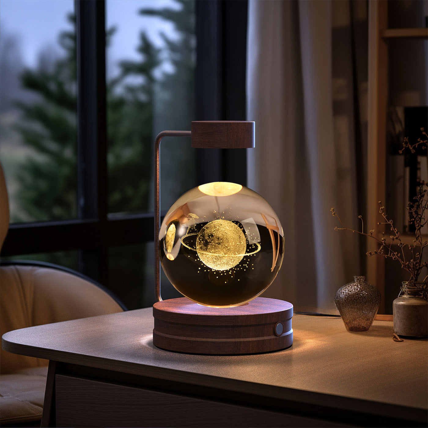 Crystal Ball Cosmic Indoor Night Light USB Power  Bedside Light