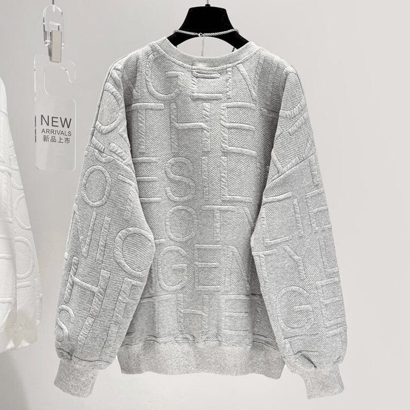 Trendy Round-neck Non-hoodie Thin Loose Long Sleeve Top