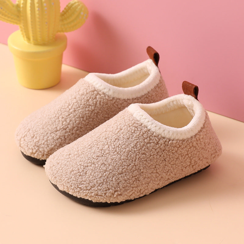 Fleece-lined Children's New Cotton Flexible Slippers