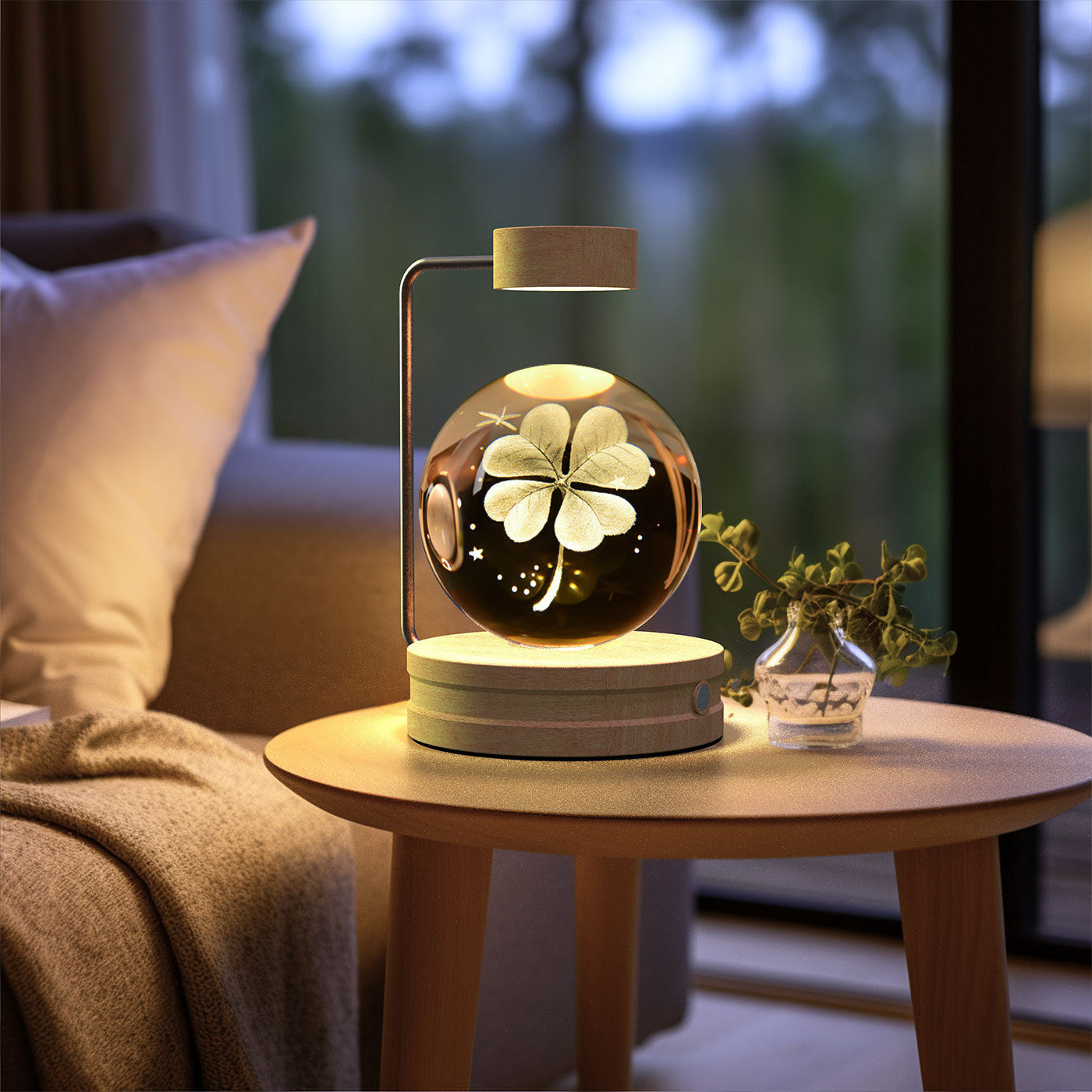Crystal Ball Cosmic Indoor Night Light USB Power  Bedside Light