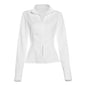 Slim Suits V-neck ZIpper Long-sleeved Top And Mini Skirt Ins Fashion