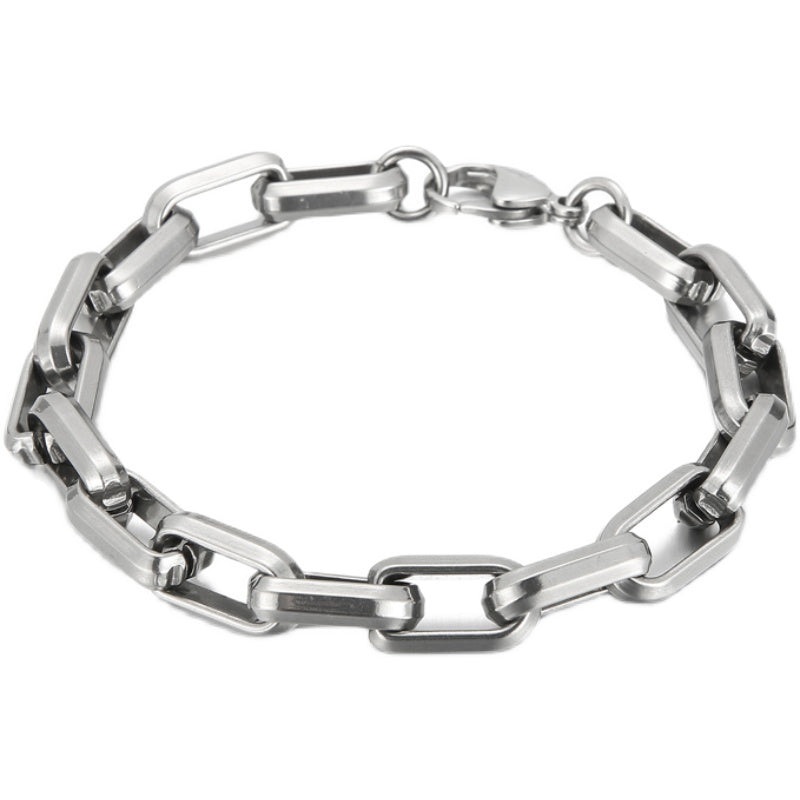 Men's Titanium Steel Bracelet Ins Niche Design Hip-hop Geometric
