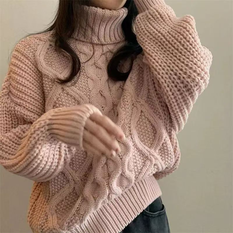 Retro Turtleneck Sweater Long-sleeved