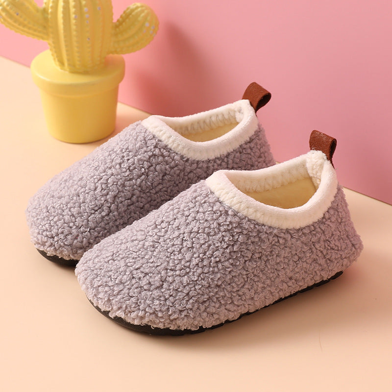 Fleece-lined Children's New Cotton Flexible Slippers