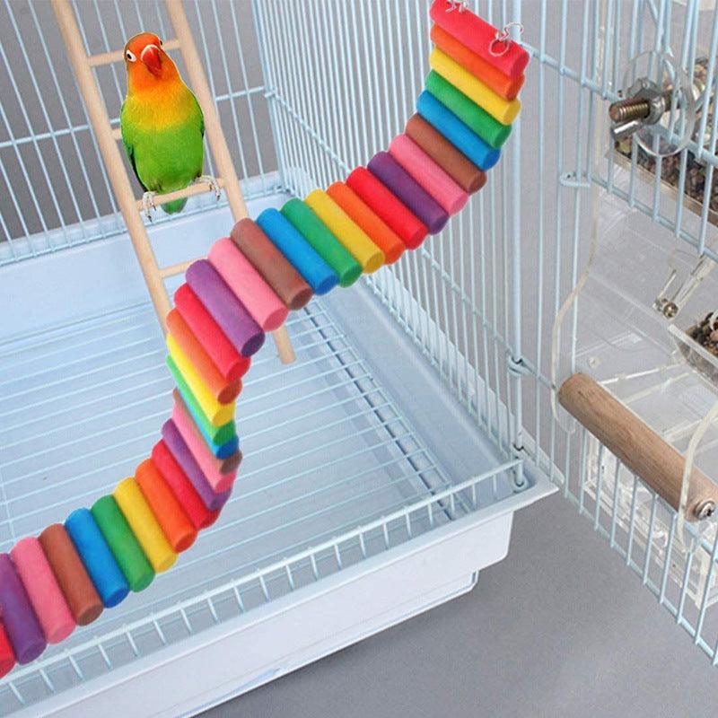 Colorful Wooden Hamster Climbing Ladder Toy