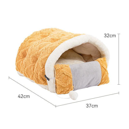 Cozy Cave Cat Bed: Arctic Velvet Game Console