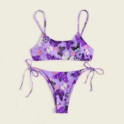 Summer Flowers Print Bikini Sexy Beach Swimming Suit Fashion Push Up