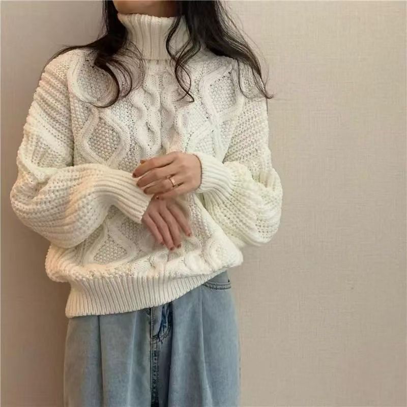 Retro Turtleneck Sweater Long-sleeved
