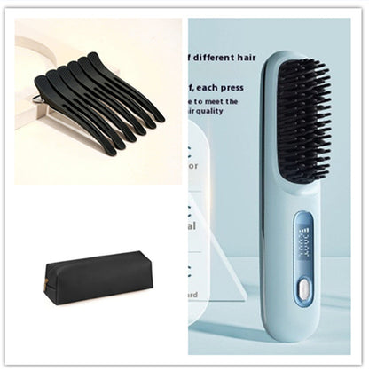 2 In 1 Straight Hair Comb Wireless Hair Straightener Brush Hair Fast
