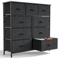 Sweetcrispy 9 Tall Fabric Clothes Cabinet Storage Organizers and Wood