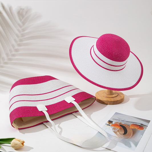 Straw Hat Bag Two-piece Set Seaside Vacation