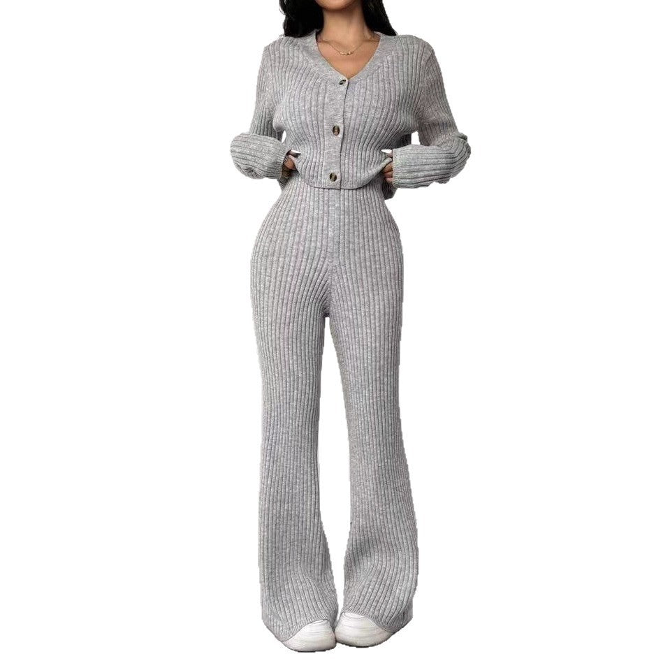 Knitted Two-piece Women's V-neck