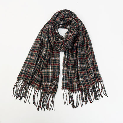 Plaid Tassel Scarf