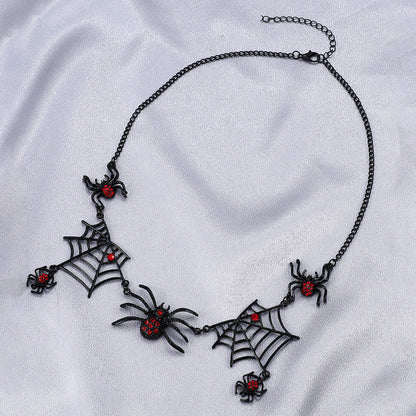 Halloween Spider And Spider Web Necklace Personality Clavicle Necklace