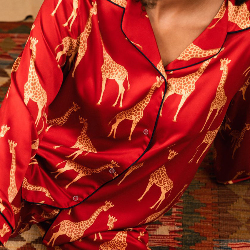 Women's Printed Long-sleeved Pajamas