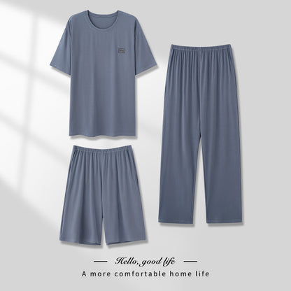 Men's Pajamas Thin Three-piece Home Wear