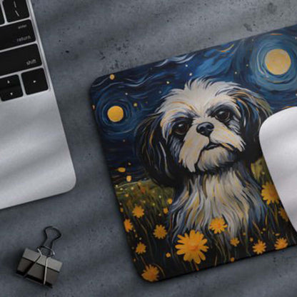 Starry Night Dog Shih-Tzu Non-Slip Computer Mousepad