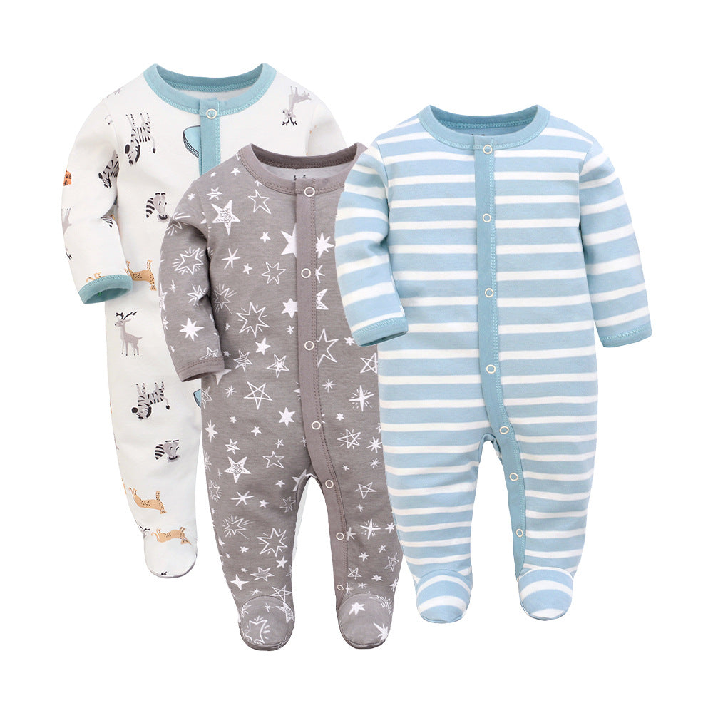 MiniSnug™ – Long Sleeve Baby Romper with Animal Print