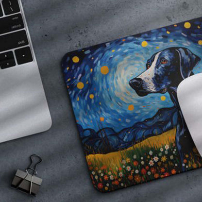 Starry Night Dog Great Dane Non-Slip Computer Mousepad