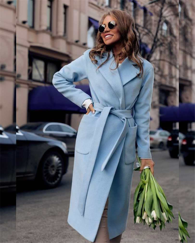 belted Women's wool coat