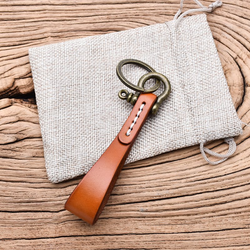 Handcrafted Leather Strip Keychain