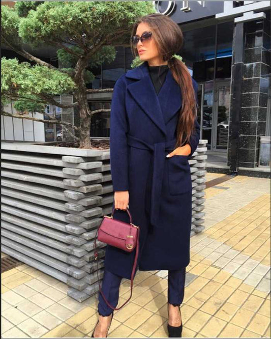 belted Women's wool coat