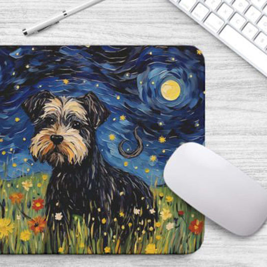 Starry Night Dog Miniature-Schnauzer Non-Slip Computer Mousepad