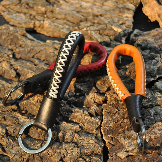 Warriors Leather Strap Keychain