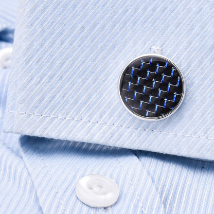 Carbon Fibre Cufflinks and Stickpin Set