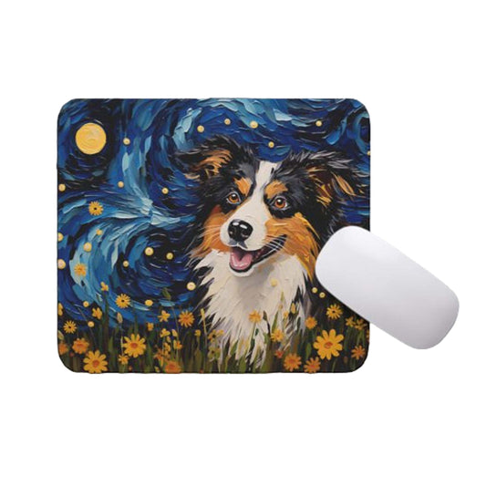 Starry Night Dog Australian Shepherd Non-Slip Mousepad