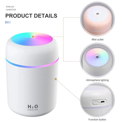 Portable Air Humidifier Mist Sprayer with Colorful Night Light